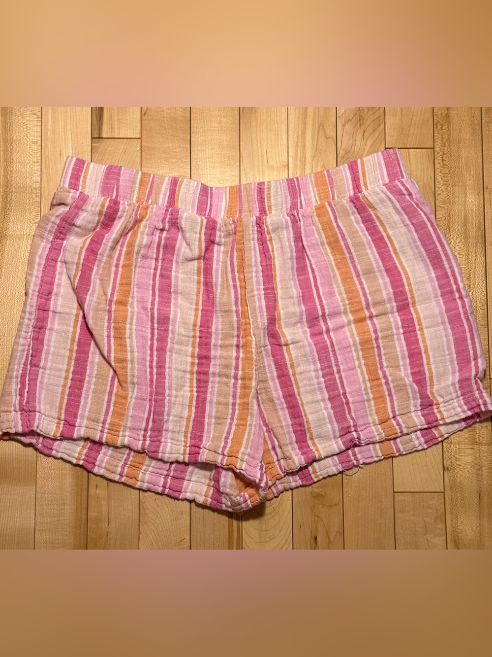 Z Supply Pink & Orange Striped Athletic Shorts